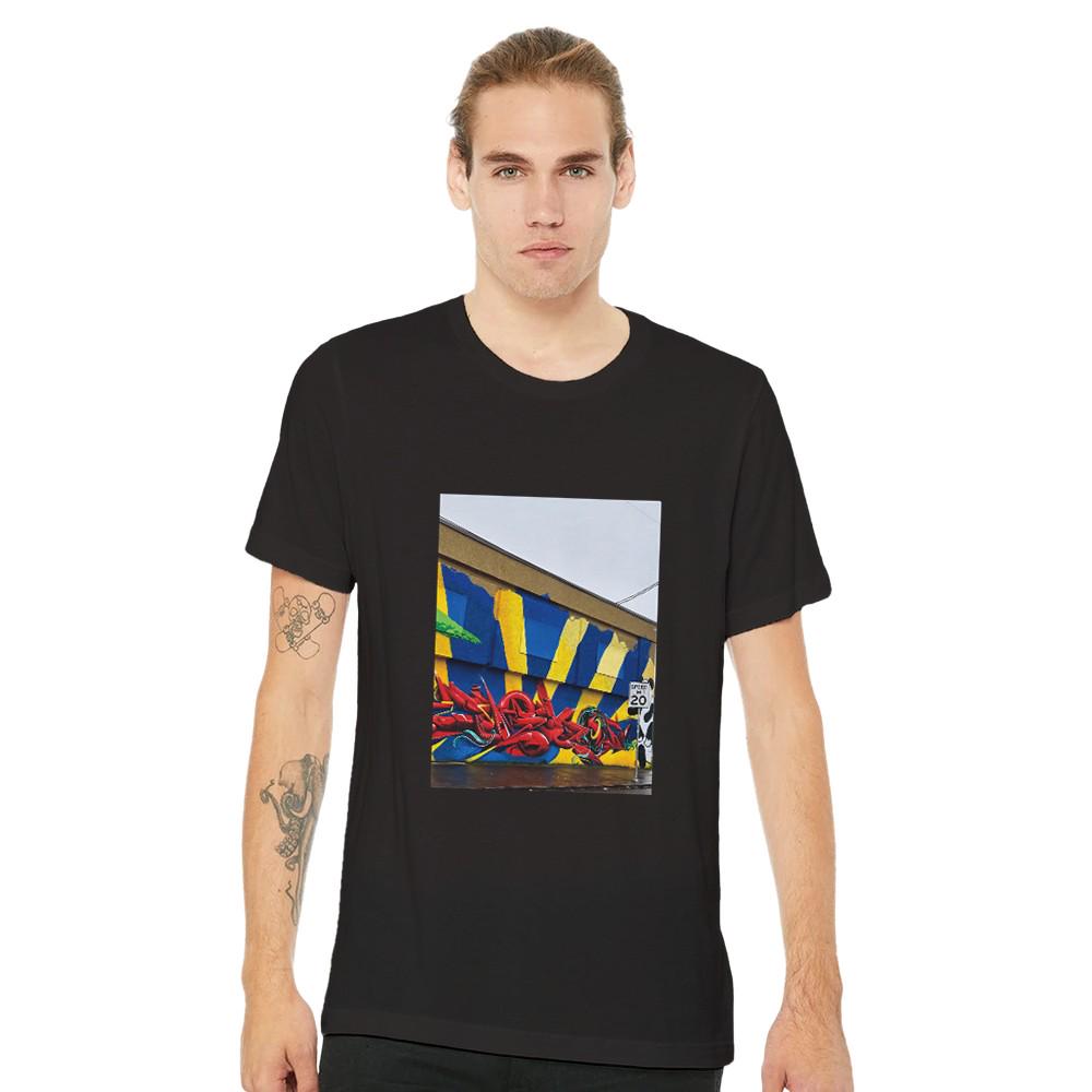 Cloudy Day Graffiti Art Shirt Cotton