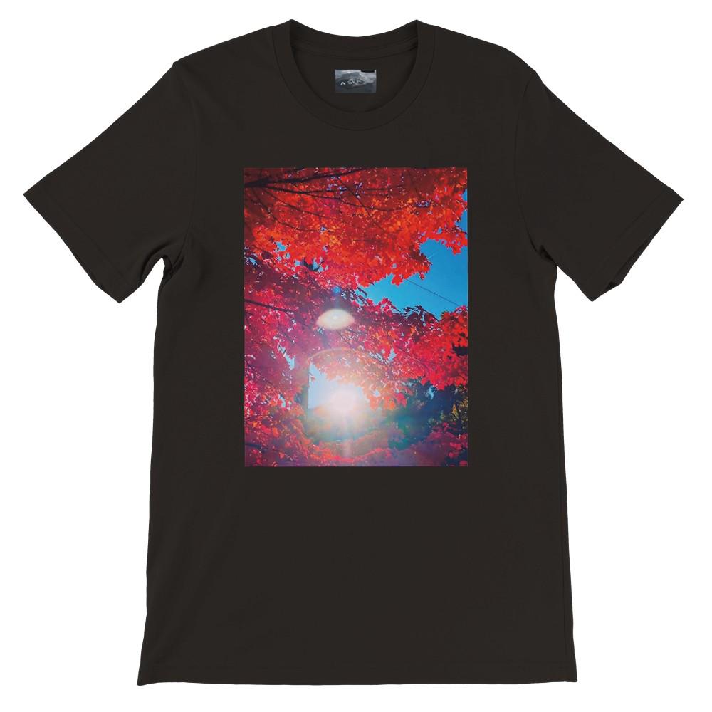 Fall Leaves Shirt Cozy Red Leaf Design Eco Friendly Tee