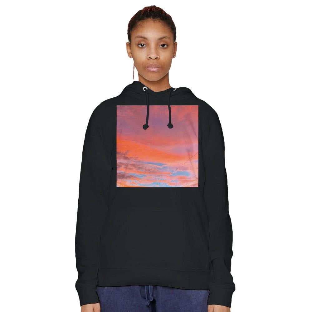 Peach Sunset Clouds Hoodie Cozy Pullover Sweatshirt