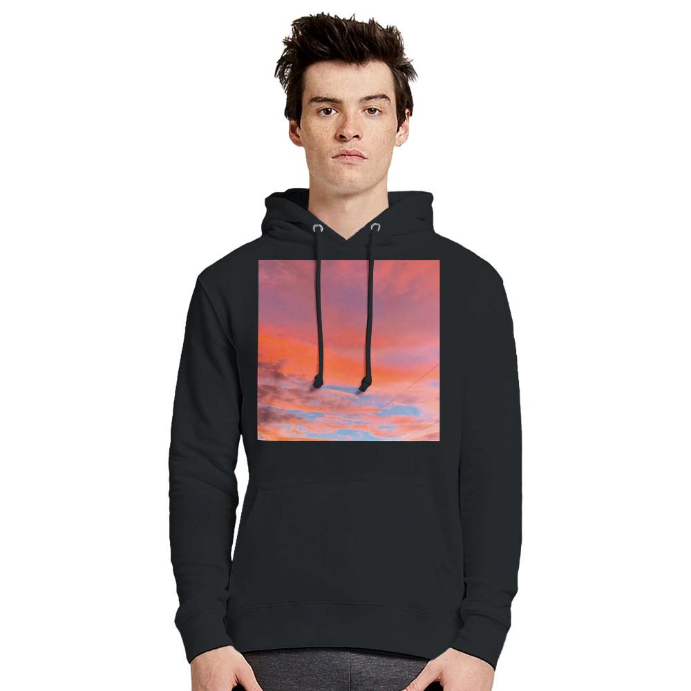 Peach Sunset Clouds Hoodie Cozy Pullover Sweatshirt