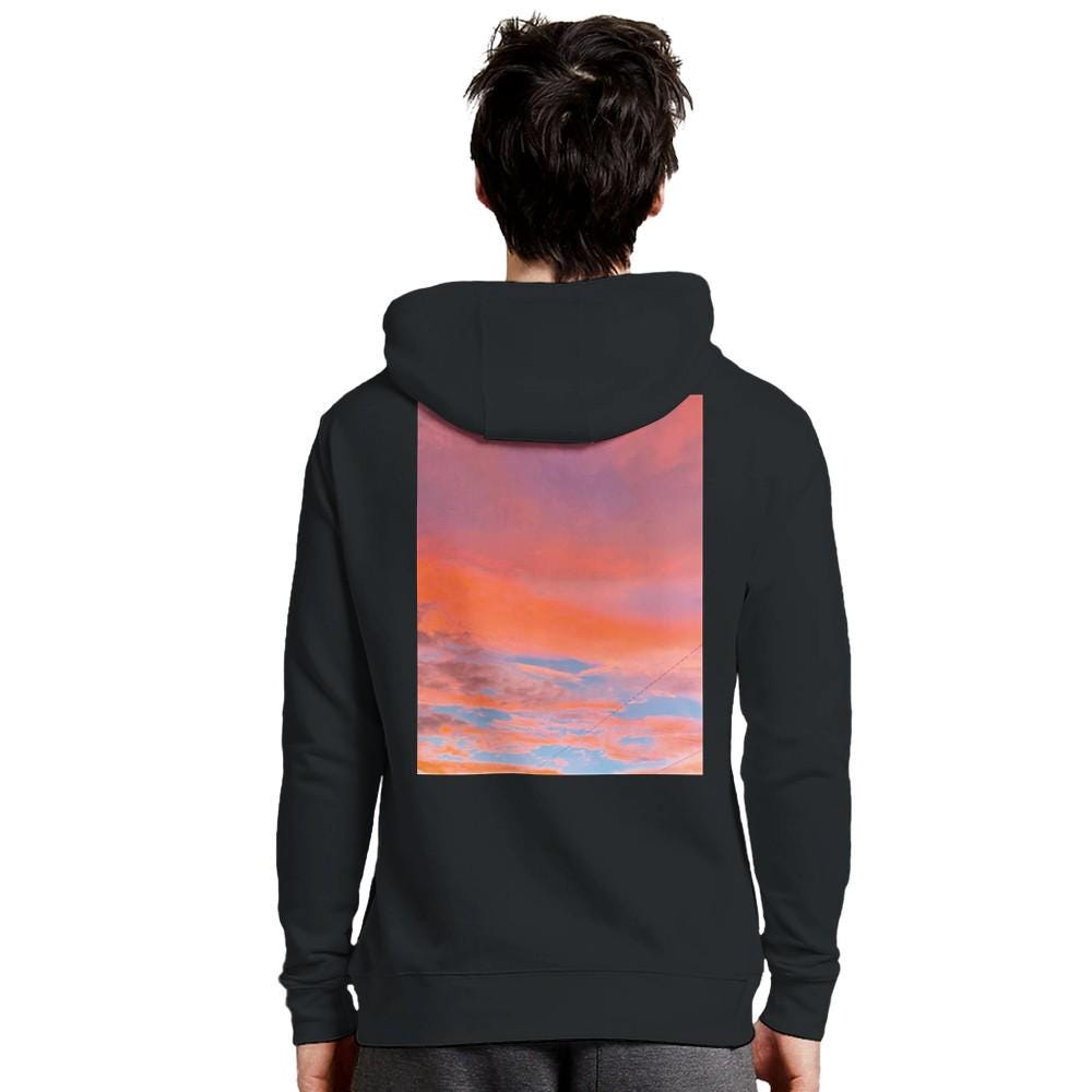 Peach Sunset Clouds Hoodie Cozy Pullover Sweatshirt