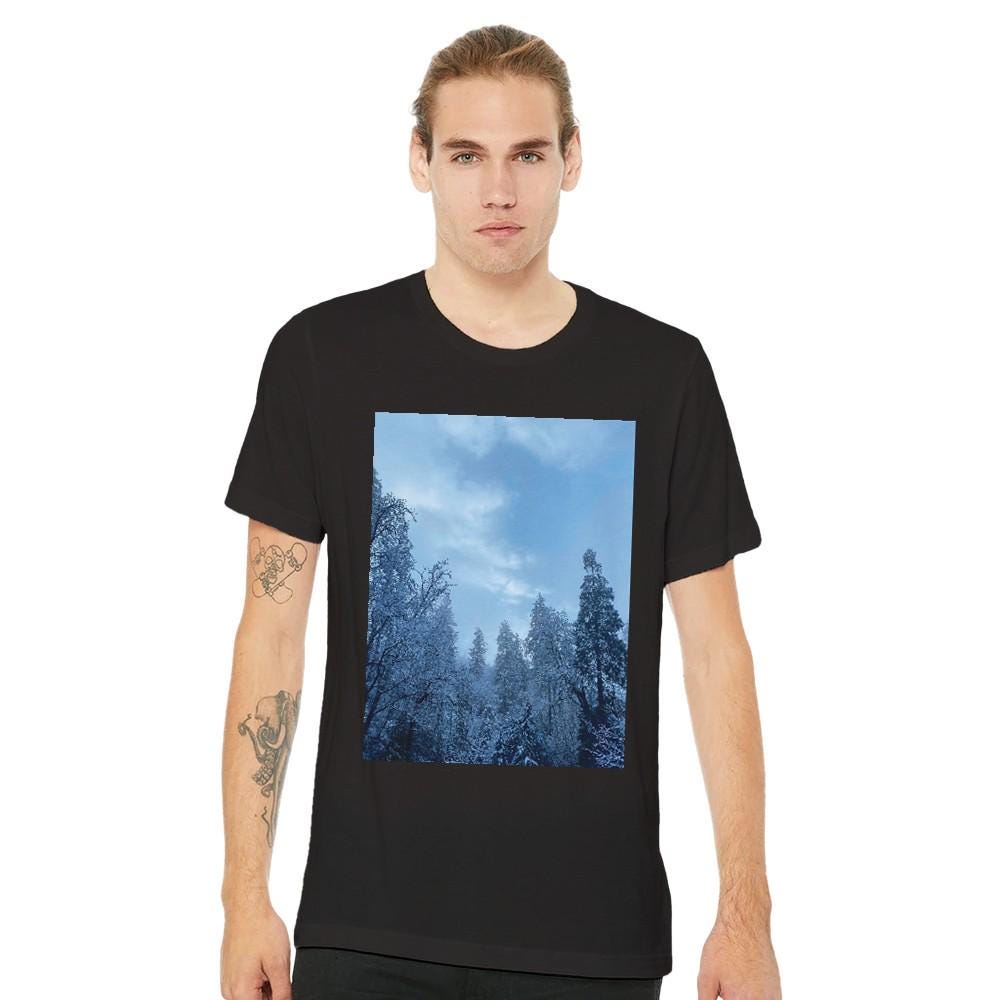 Snow Covered Forest T Shirt Soft Cotton Tee Winter Gift