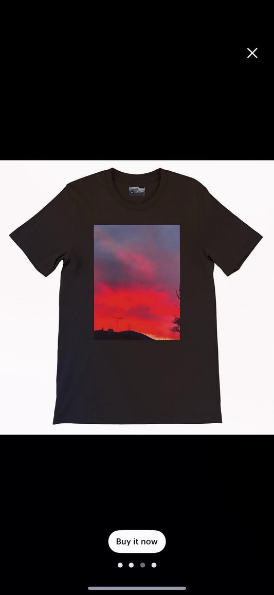 Red Sunset T Shirt  Unisex Tee  Nature Enthusiasts