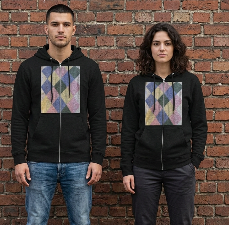 Argyle Pastel Hoodie Zip