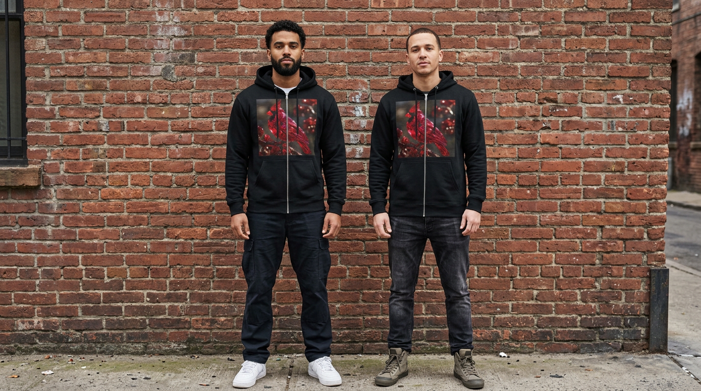 Ruby Red Cardinal Hoodie Zip