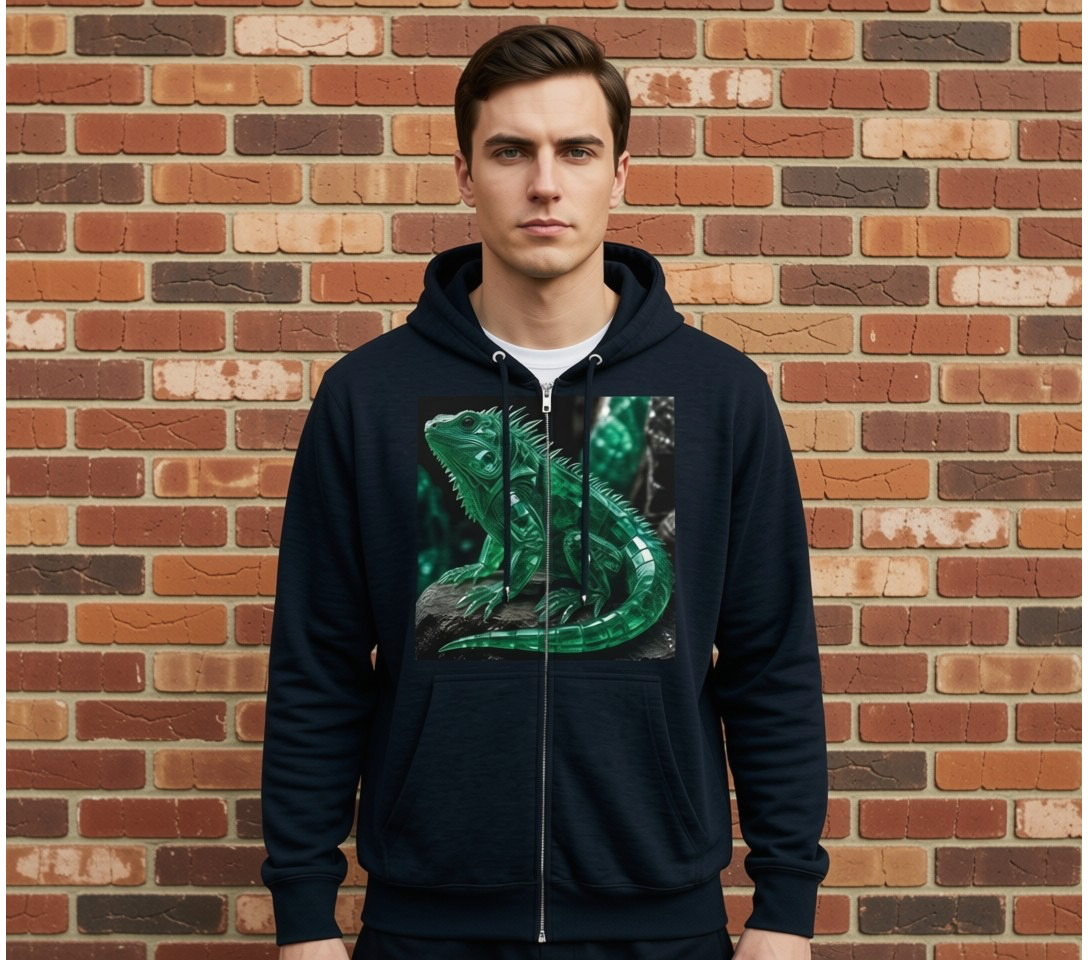 Emerald Iguana Hoodie Zip