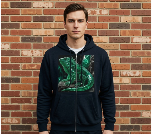 Emerald Iguana Hoodie Zip