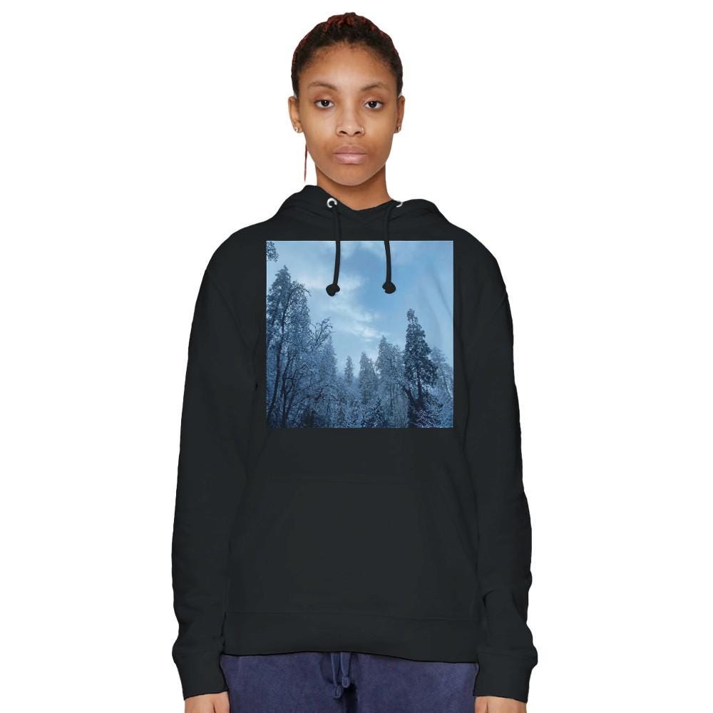 Cozy Snow Covered Forest Hoodie Winter Sweatshirt