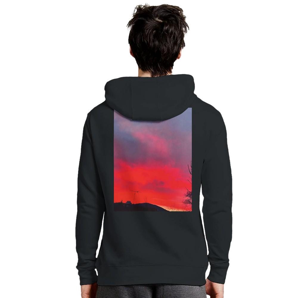 Stunning Red Sky Sunset Hoodie Cozy Wear  Perfect for Any Season