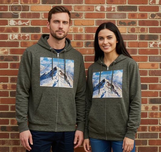 Snow Capped Mountain Hoodie Zip