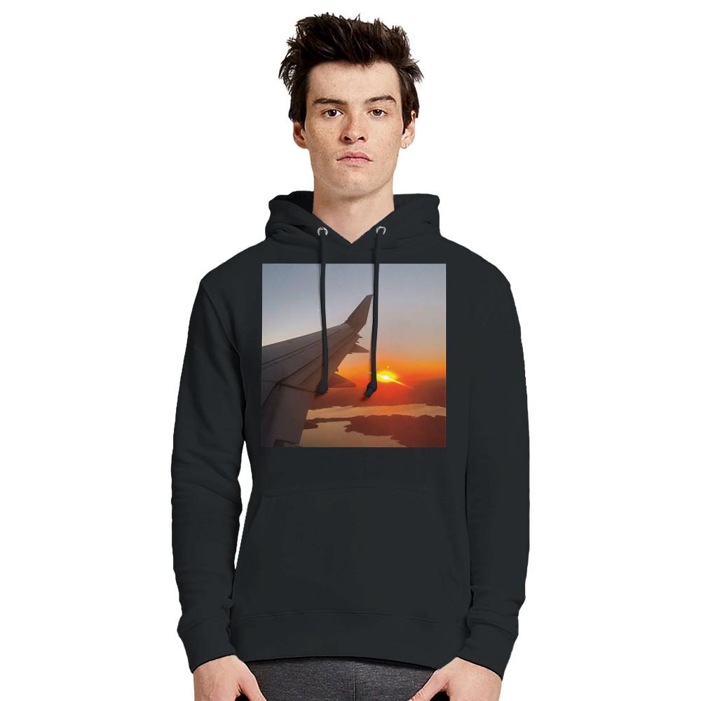 Sunset Plane View Hoodie Cozy Stylish Gift