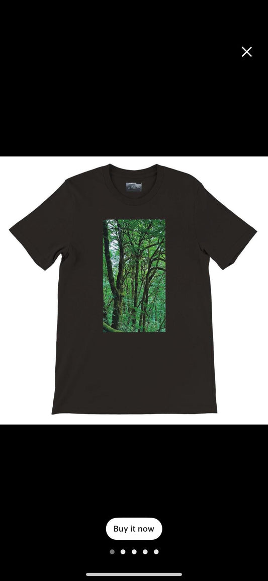 Pacific Northwest Green Forest Shirt Soft Cotton Nature Gift