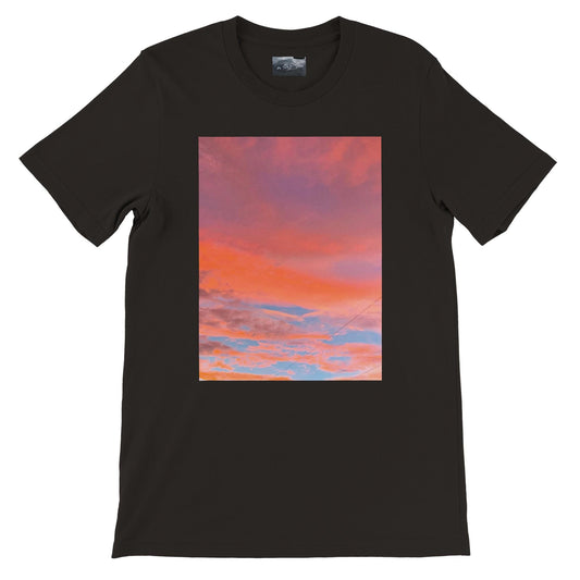 Peach Sunset Clouds Shirt Soft Cotton Unisex Tee Perfect Gift