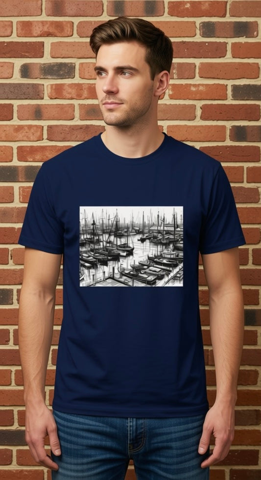 Boat Docks Shirt Monochrome