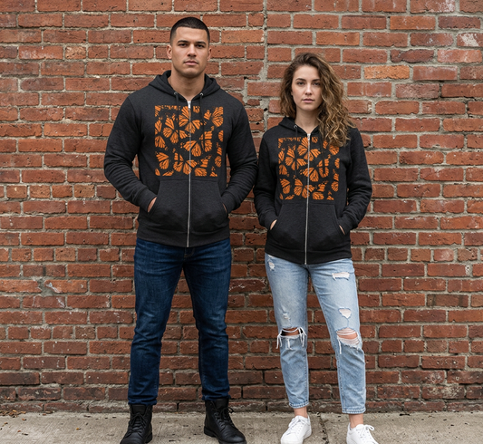 Monarch Butterfly Hoodie Zip
