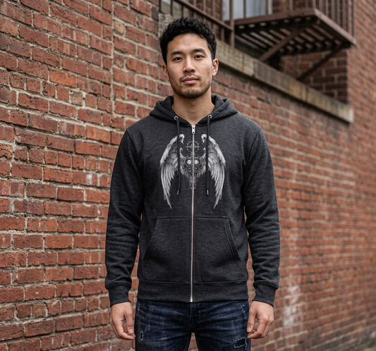 Gothic Wings Hoodie Zip