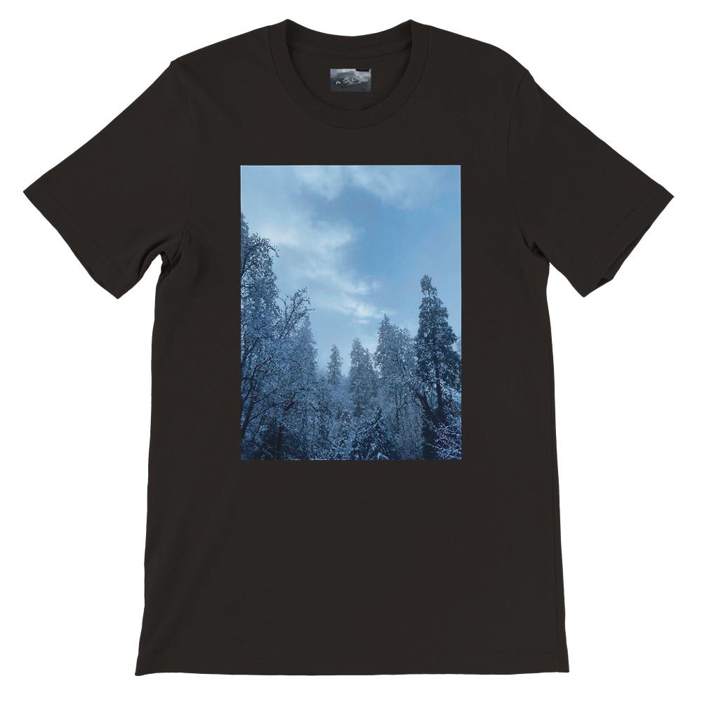 Snow Covered Forest T Shirt Soft Cotton Tee Winter Gift