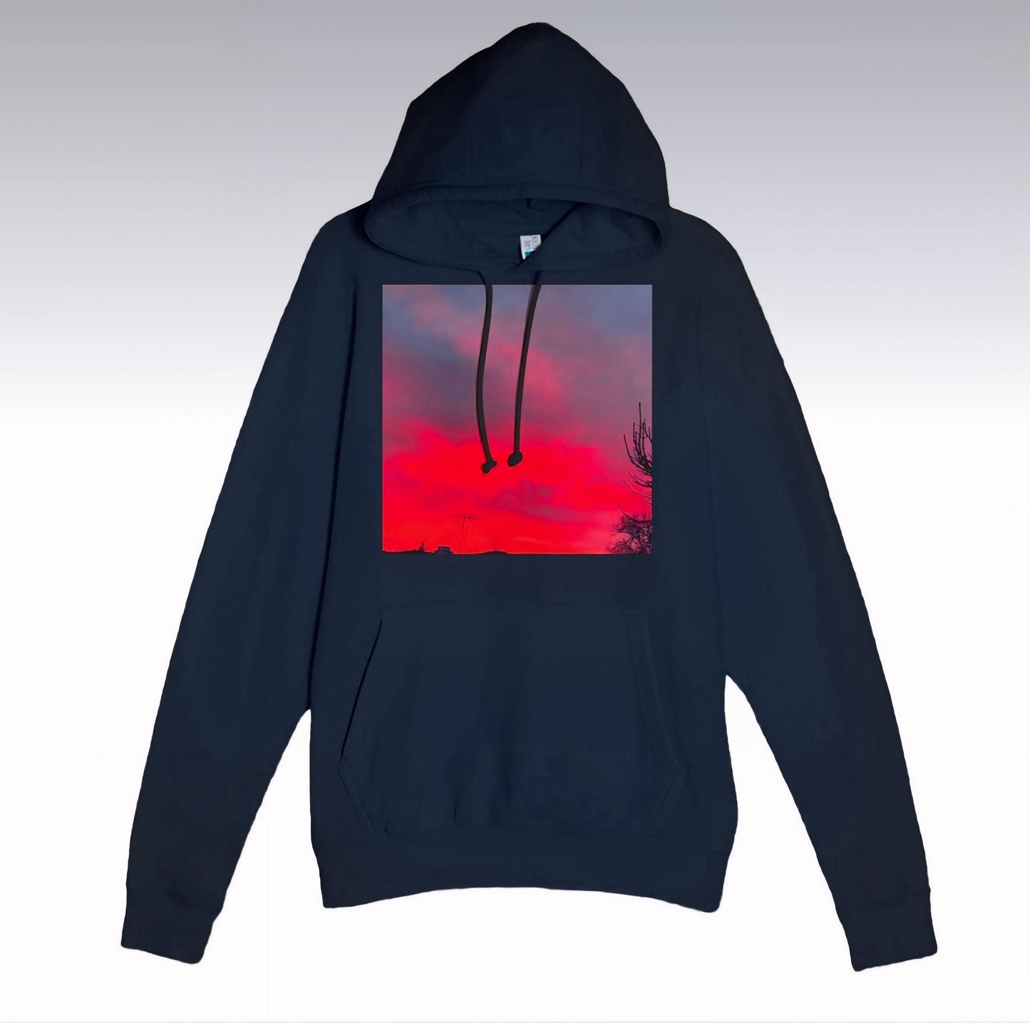 Stunning Red Sky Sunset Hoodie Cozy Wear  Perfect for Any Season