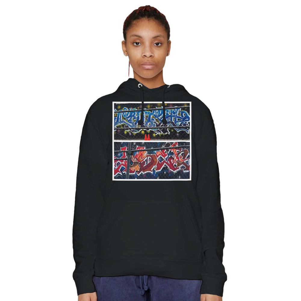 Vivid Art Graffiti Wall Hoodie  Handcrafted Art Sweatshirt Perfect Gift