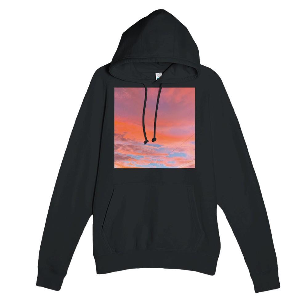 Peach Sunset Clouds Hoodie Cozy Pullover Sweatshirt