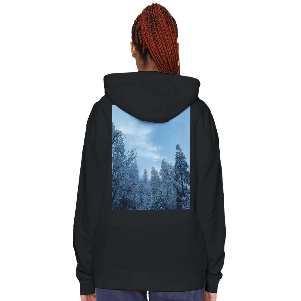 Cozy Snow Covered Forest Hoodie Winter Sweatshirt