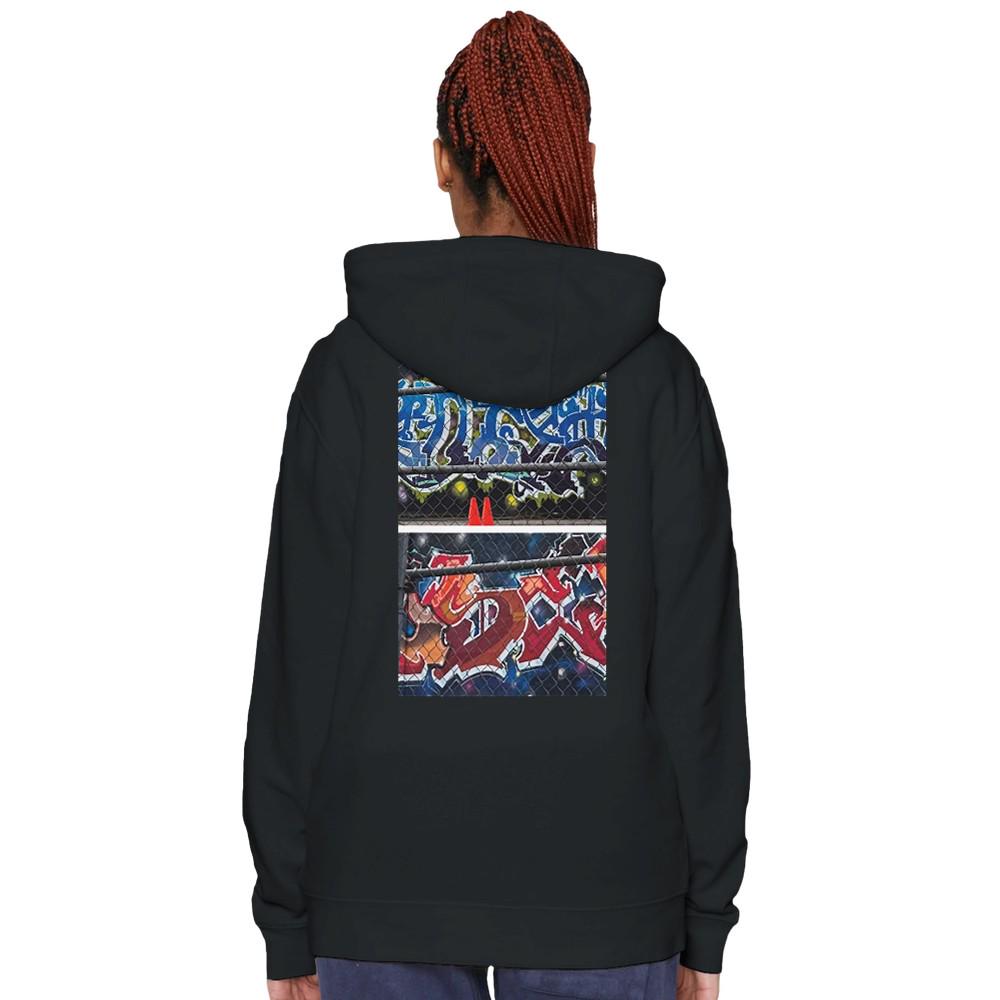 Vivid Art Graffiti Wall Hoodie  Handcrafted Art Sweatshirt Perfect Gift